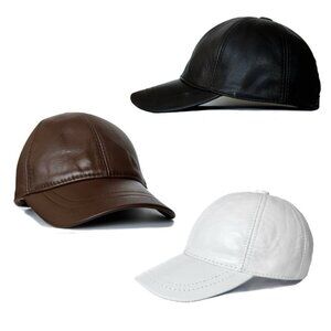 Leather Cap 100% Real Unisex Leather Baseball Cap 3 Pack